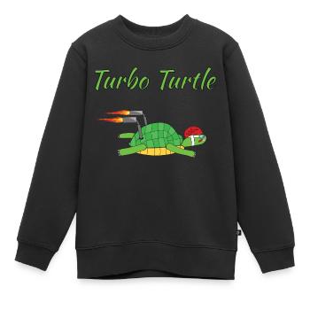 Tortue turbo - Sweat Premium enfant bio - noir - Devant - AI Model Kid Female (0cm)