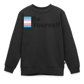 BE YOURSELF | transgender - Kinder Premium Organic Sweatshirt - Schwarz - Vorne - AI Model Kid Female (0cm)