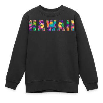 Hawaï Flowers - Sweat Premium enfant bio - noir - Devant - AI Model Kid Female (0cm)