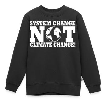 system change not climate change - Kids Premium Organic Sweatshirt - black - Front - AI Model Kid Female (0cm)