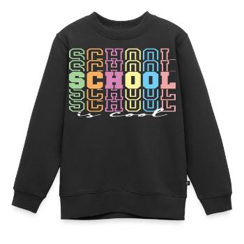 School is cool - Kids Premium Organic Sweatshirt - black - Front - AI Model Kid Female (0cm)