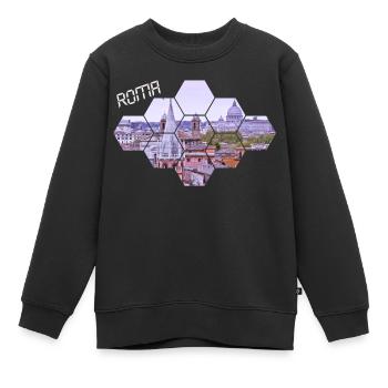 Roma - Kinder Premium Organic Sweatshirt - Schwarz - Vorne - AI Model Kid Female (0cm)