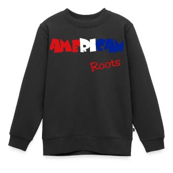 America Roots America - Kinder Premium Organic Sweatshirt - Schwarz - Vorne - AI Model Kid Female (0cm)