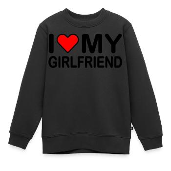 I love my girlfriend - Kinder Premium Organic Sweatshirt - Schwarz - Vorne - AI Model Kid Female (0cm)