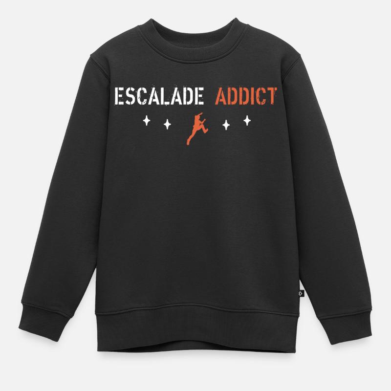 Klettersüchtig - Kinder Premium Organic Sweatshirt - Schwarz