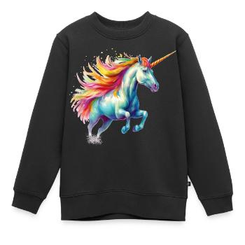 Bezauberndes Einhorn - Kinder Premium Organic Sweatshirt - Schwarz - Vorne - AI Model Kid Female (0cm)