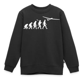 Evolution Segelflieger - fliegen - Segelflugzeug - Kinder Premium Organic Sweatshirt - Schwarz - Vorne - AI Model Kid Female (0cm)