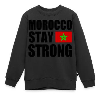 Morocco stay strong - Sweat Premium enfant bio - noir - Devant - AI Model Kid Female (0cm)