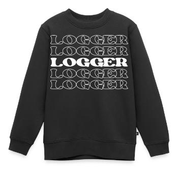 Bûcheron Bûcheron Bûcheron Bûcheron Bois - Sweat Premium enfant bio - noir - Devant - AI Model Kid Female (0cm)