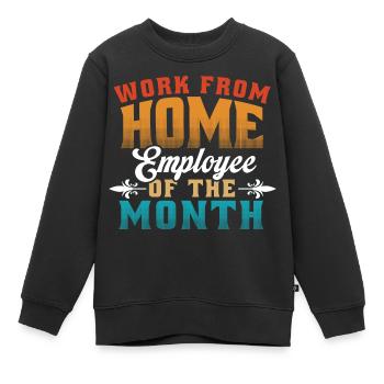 Travail à domicile - Employé du mois - Sweat Premium enfant bio - noir - Devant - AI Model Kid Female (0cm)