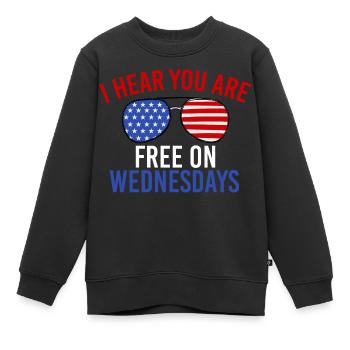 Drapeau américain Vintage Biden gratuit le mercredi - Sweat Premium enfant bio - noir - Devant - AI Model Kid Female (0cm)