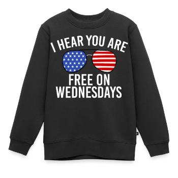 Drapeau américain Vintage Biden gratuit le mercredi - Sweat Premium enfant bio - noir - Devant - AI Model Kid Female (0cm)