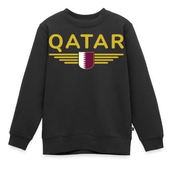 Katar Design – Exklusiv und Modern - Kinder Premium Organic Sweatshirt - Schwarz - Vorne - AI Model Kid Female (0cm)