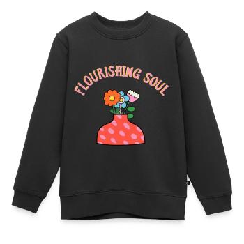 Bunter Blumenstrauß in Vase - Flourishing Soul - Kinder Premium Organic Sweatshirt - Schwarz - Vorne - AI Model Kid Female (0cm)