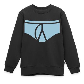 slip masculin / male underpant (1c) - Sweat Premium enfant bio - noir - Devant - AI Model Kid Female (0cm)