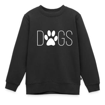 Chiens - Sweat Premium enfant bio - noir - Devant - AI Model Kid Female (0cm)