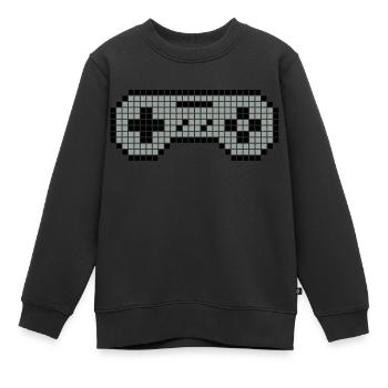 Manette à 8 bits 02 - Sweat Premium enfant bio - noir - Devant - AI Model Kid Female (0cm)