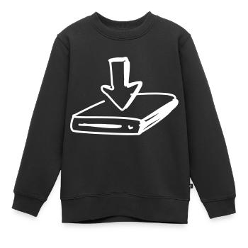 Disque dur avec flèche - Sweat Premium enfant bio - noir - Devant - AI Model Kid Female (0cm)