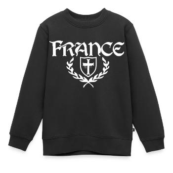 France - Sweat Premium enfant bio - noir - Devant - AI Model Kid Female (0cm)