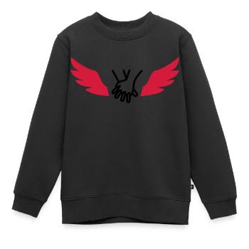 Secourisme / Secouriste / Secours / Secourir - Sweat Premium enfant bio - noir - Devant - AI Model Kid Female (0cm)