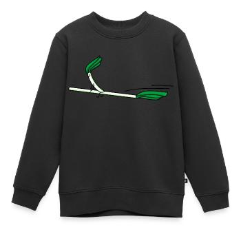 Lustiger Lauch mit Hexenbesen. - Kinder Premium Organic Sweatshirt - Schwarz - Vorne - AI Model Kid Female (0cm)