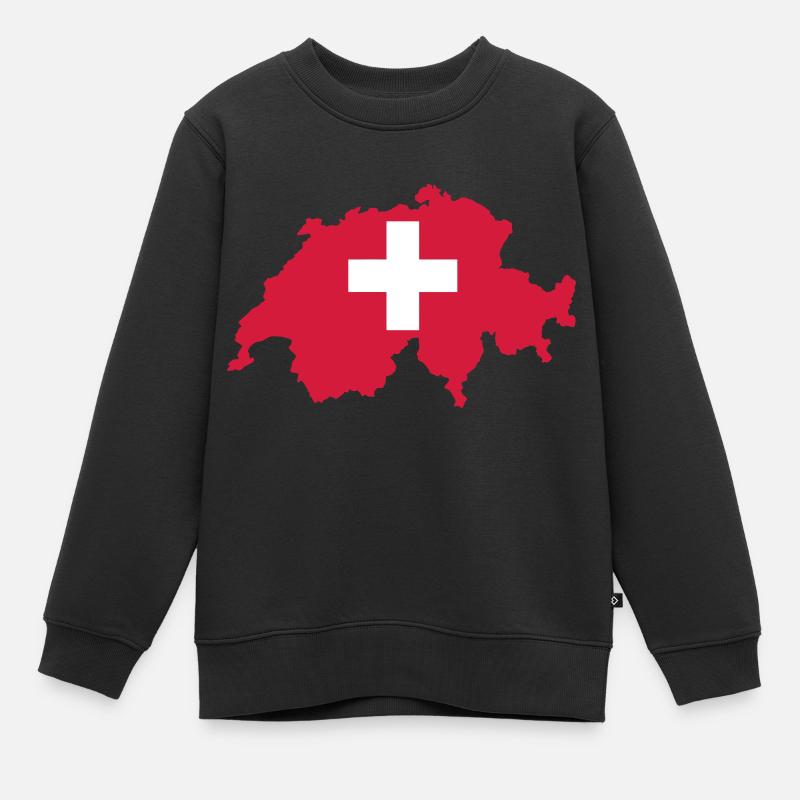 Schweiz - Kinder Premium Organic Sweatshirt - Schwarz