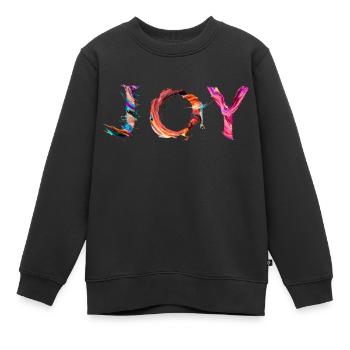 Joy - Kids Premium Organic Sweatshirt - black - Front - AI Model Kid Female (0cm)