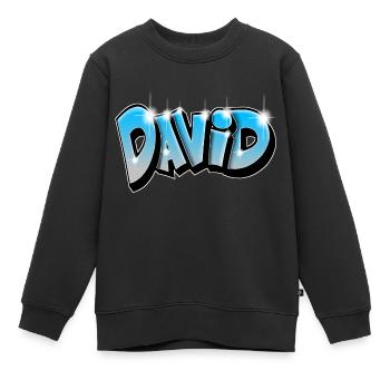 David - Kinder Premium Organic Sweatshirt - Schwarz - Vorne - AI Model Kid Female (0cm)