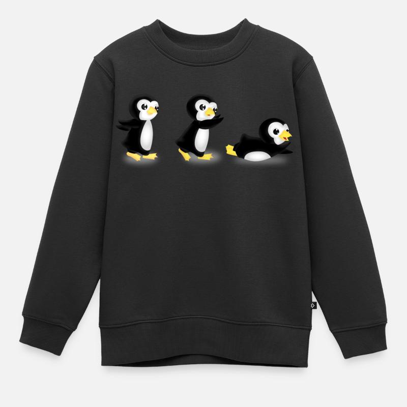 pingurun - Kinder Premium Organic Sweatshirt - Schwarz