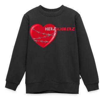 herzschmerz herz mit stacheldraht - Kinder Premium Organic Sweatshirt - Schwarz - Vorne - AI Model Kid Female (0cm)