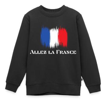 Allez la France - Sweat Premium enfant bio - noir - Devant - AI Model Kid Female (0cm)