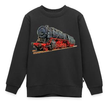 Dampflok 43 001 - Kinder Premium Organic Sweatshirt - Schwarz - Vorne - AI Model Kid Female (0cm)