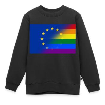 L’Union européenne unie au drapeau de la Pride - Sweat Premium enfant bio - noir - Devant - AI Model Kid Female (0cm)