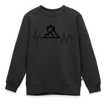 Berge Herzschlag Berg - Kinder Premium Organic Sweatshirt - Schwarz - Vorne - AI Model Kid Female (0cm)