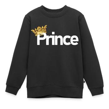 Prinz mit Goldener Krone - Kinder Premium Organic Sweatshirt - Schwarz - Vorne - AI Model Kid Female (0cm)