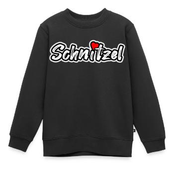 Schnitzel mit Herz - Kinder Premium Organic Sweatshirt - Schwarz - Vorne - AI Model Kid Female (0cm)