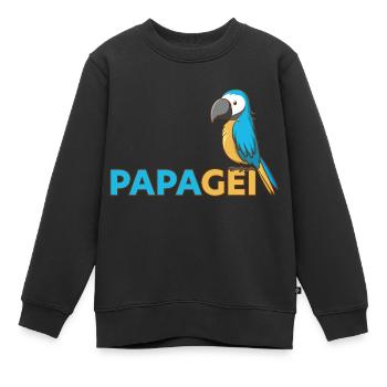 PAPAGEI - Kinder Premium Organic Sweatshirt - Schwarz - Vorne - AI Model Kid Female (0cm)