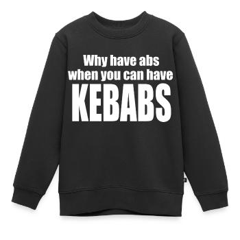 Bauchmuskeln und Kebabs - Kinder Premium Organic Sweatshirt - Schwarz - Vorne - AI Model Kid Female (0cm)