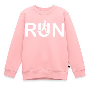 Marathon Running Run jogging - Sweat Premium enfant bio - rose - Devant - AI Model Kid Female (0cm)
