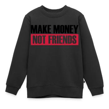Logo Gagner de l’argent - Sweat Premium enfant bio - noir - Devant - AI Model Kid Female (0cm)