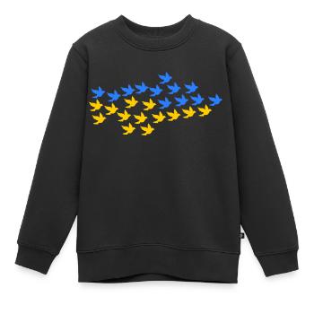 Ukraine - Sweat Premium enfant bio - noir - Devant - AI Model Kid Female (0cm)