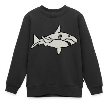 Poisson Requin Prédateur Eau Graffiti Océan - Sweat Premium enfant bio - noir - Devant - AI Model Kid Female (0cm)