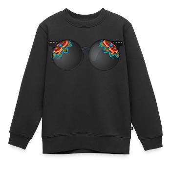 Lunette - Sweat Premium enfant bio - noir - Devant - AI Model Kid Female (0cm)