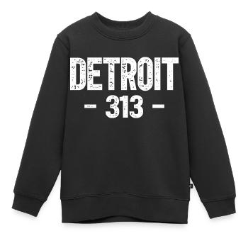 Detroit - Sweat Premium enfant bio - noir - Devant - AI Model Kid Female (0cm)
