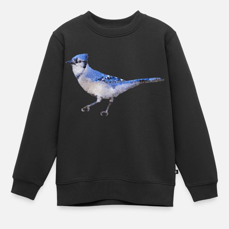 Vogel ~ der blaue Eichelhäher - Kinder Premium Organic Sweatshirt - Schwarz