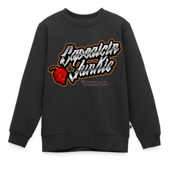 Chili Pepper Capsaïcine Junkie - Sweat Premium enfant bio - noir - Devant - AI Model Kid Female (0cm)