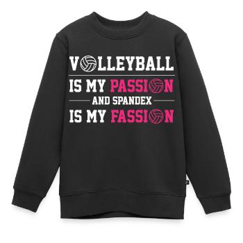 volleyball is my passion Design - Kinder Premium Organic Sweatshirt - Schwarz - Vorne - AI Model Kid Female (0cm)