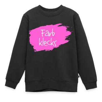Farbklecks pink - Kinder Premium Organic Sweatshirt - Schwarz - Vorne - AI Model Kid Female (0cm)