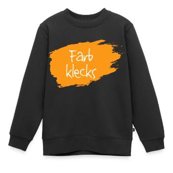 Farbklecks orange - Kinder Premium Organic Sweatshirt - Schwarz - Vorne - AI Model Kid Female (0cm)