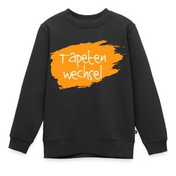 Tapetenwechsel orange - Kinder Premium Organic Sweatshirt - Schwarz - Vorne - AI Model Kid Female (0cm)
